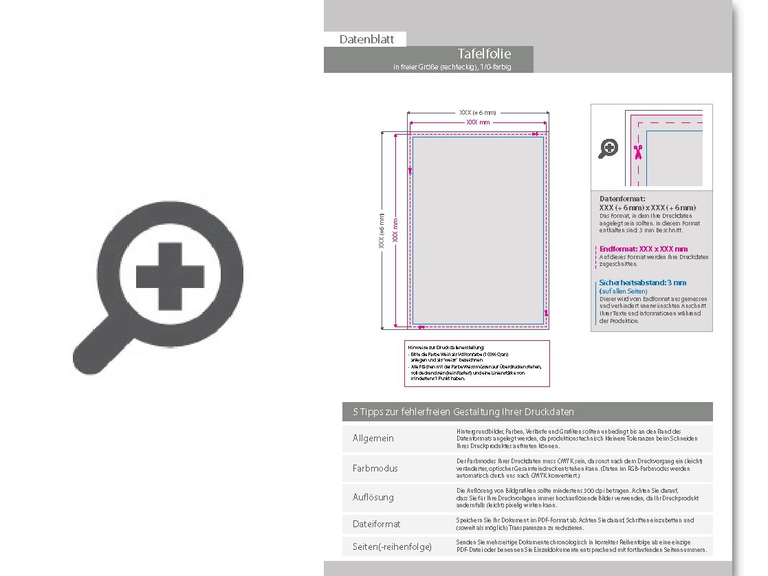 Product Bild hochwertige_tafelfolie_mit_wei__druck_in_freier_gr____e_(rechteckig)___einseitig_1_0-farbig_bedruckt