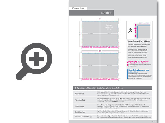 Product Bild faltblatt__gefalzt_auf_din_a6__4-seiter__beidseitig_bedruckt_(4_4_farbig_+_2_sonderfarben_hks)