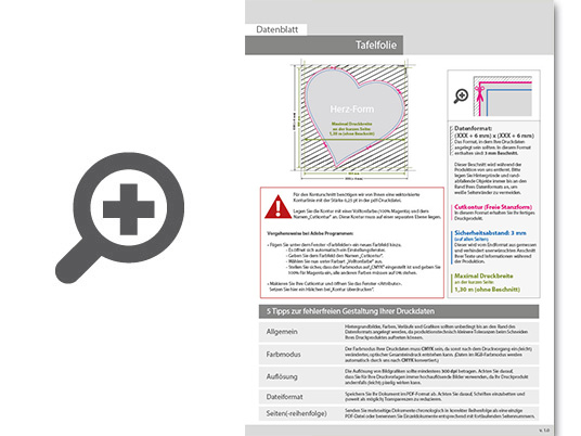 Product Bild hochwertige_tafelfolie_mit_wei__druck_in_herz-form_konturgeschnitten___einseitig_1_0-farbig_bedruckt