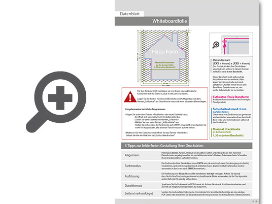 Product Bild hochwertige_whiteboard-folie_inkl__laminat_in_haus-form_konturgeschnitten___einseitig_4_0-farbig_bedruckt