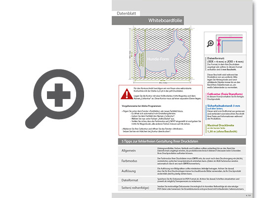 Product Bild hochwertige_whiteboard-folie_inkl__laminat_in_hund-form_konturgeschnitten___einseitig_4_0-farbig_bedruckt